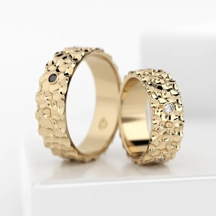 Обручальные парные кольца из желтого золота 585 пробы (121)