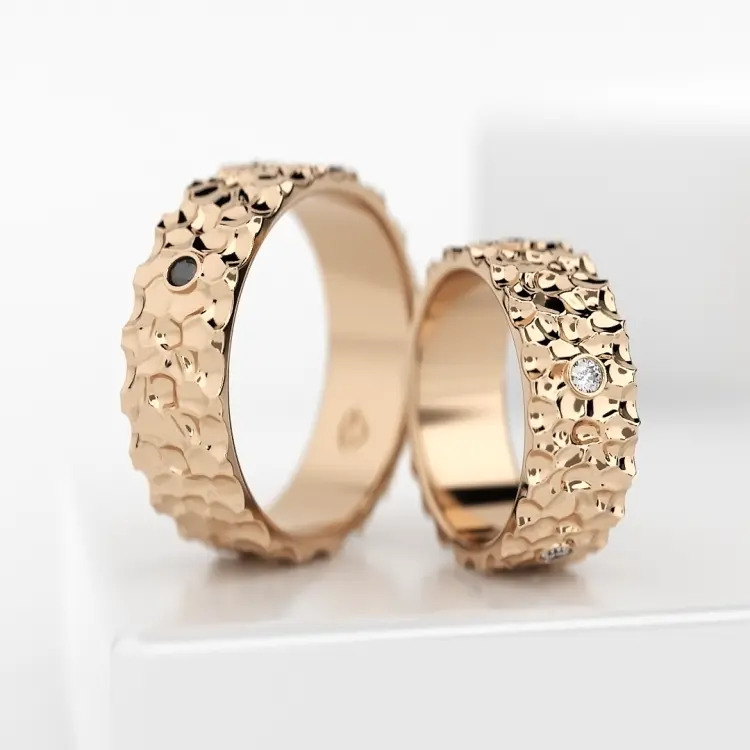 Обручальные парные кольца из розового золота 585 пробы (121)