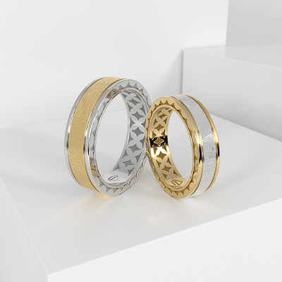 Обручальные парные кольца из белого золота 585 пробы (130)