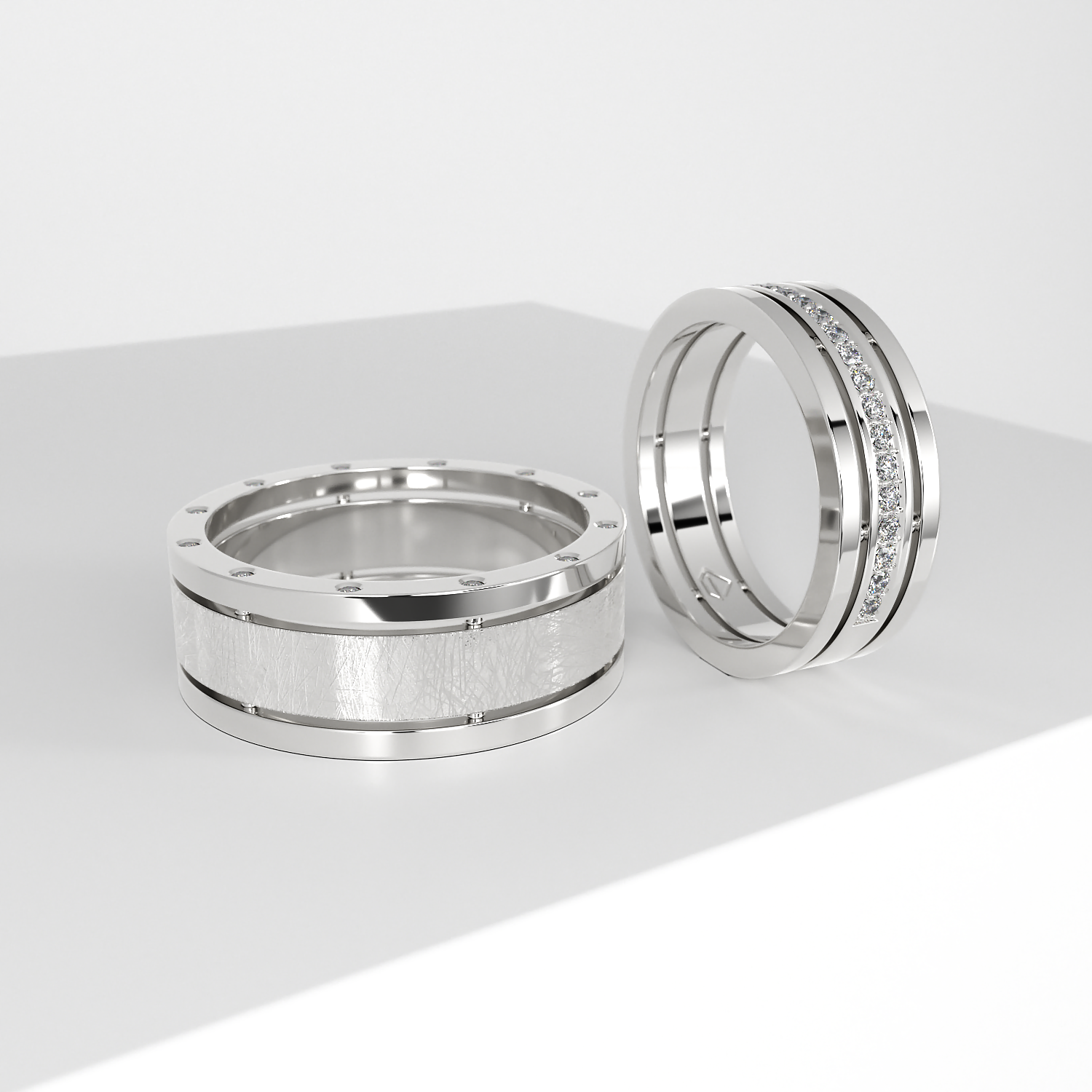 Обручальные парные кольца из платины (139)