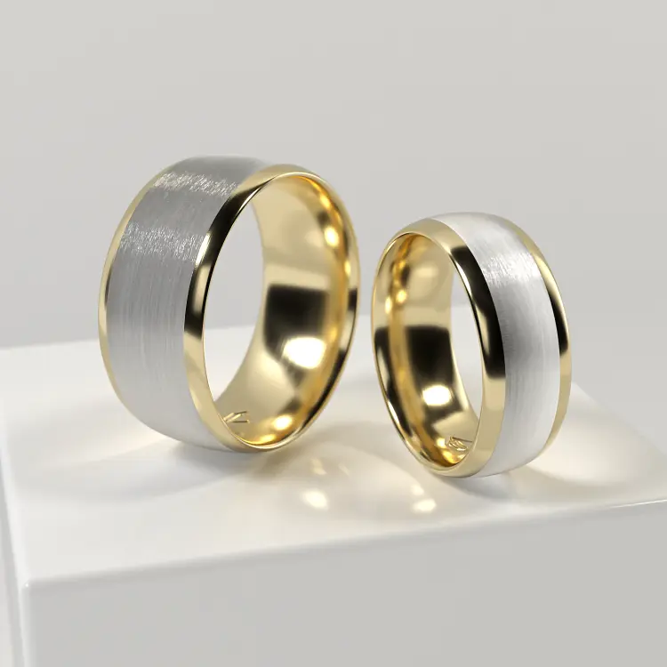 Обручальные парные кольца из желтого золота 585 пробы (149)