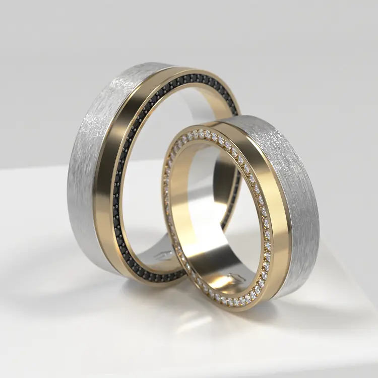Обручальные парные кольца из желтого золота 585 пробы (160)
