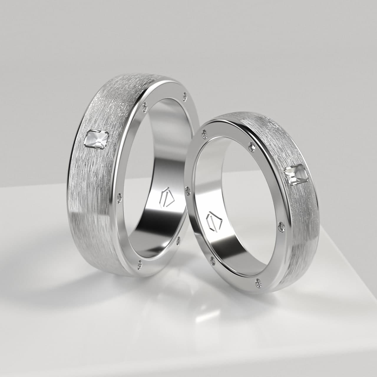 Обручальные парные кольца из платины (164)