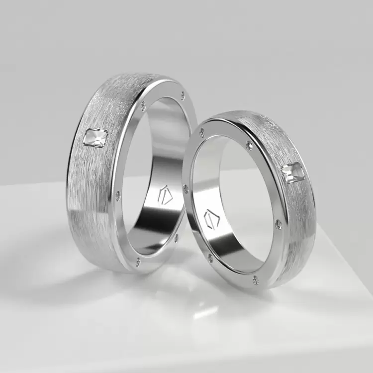 Обручальные парные кольца из платины (164)