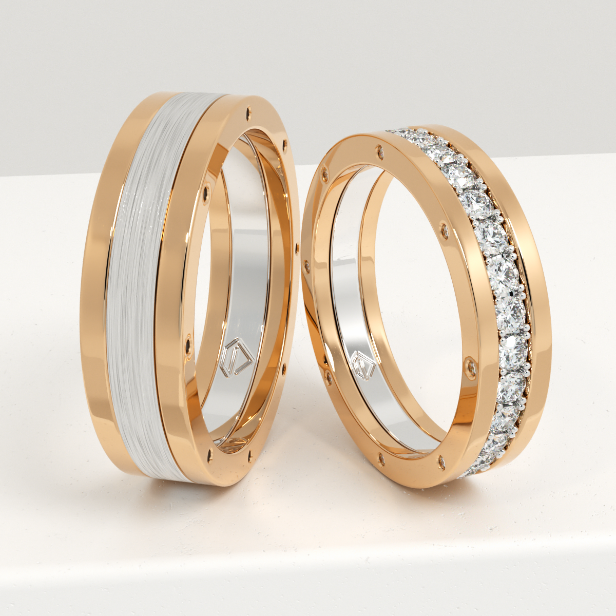 Обручальные парные кольца из желтого золота 585 пробы (177) – по цене от303 265 ₽ на заказ в Москве, Санкт-Петербурге