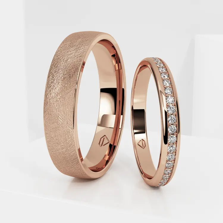 Обручальные парные кольца из розового золота 585 пробы (192)