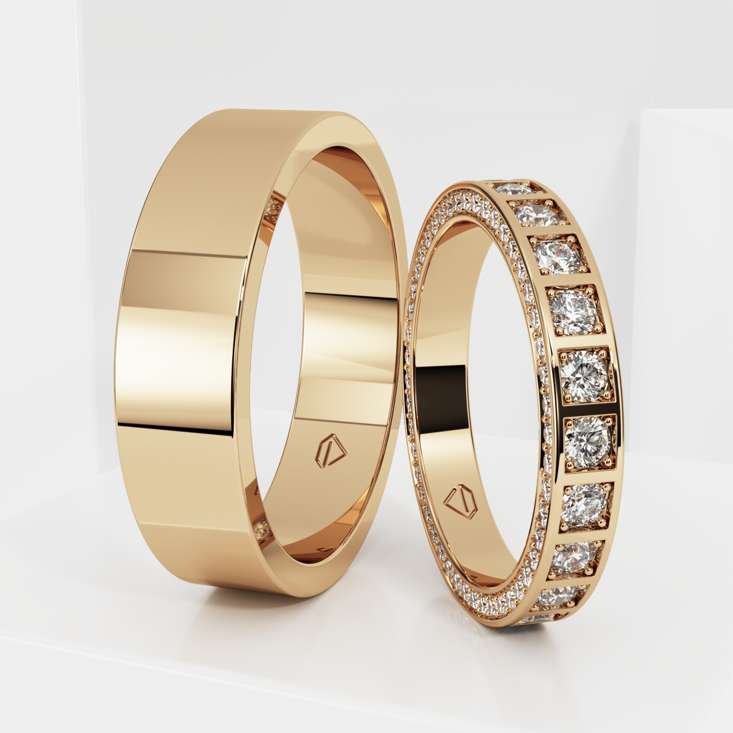 Обручальные парные кольца из желтого золота 585 пробы (193) – по цене от311 497 ₽ на заказ в Москве, Санкт-Петербурге