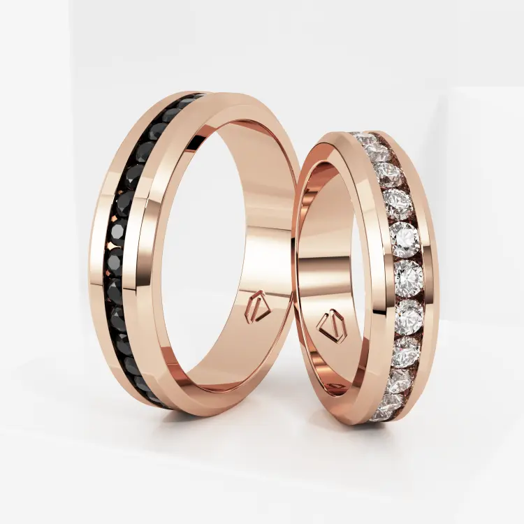 Обручальные парные кольца из розового золота 585 пробы (219)