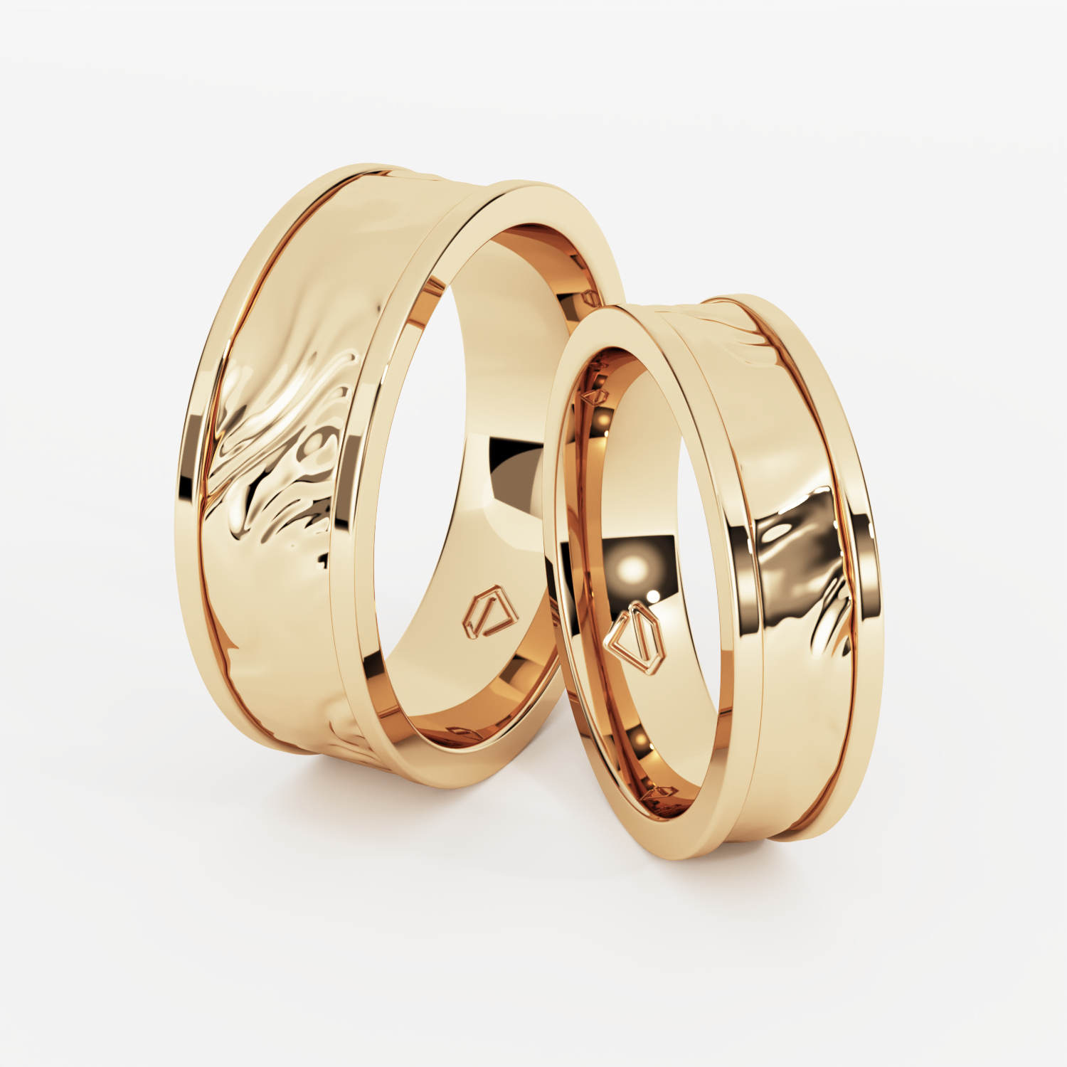 Обручальные парные кольца из желтого золота 585 пробы (231)