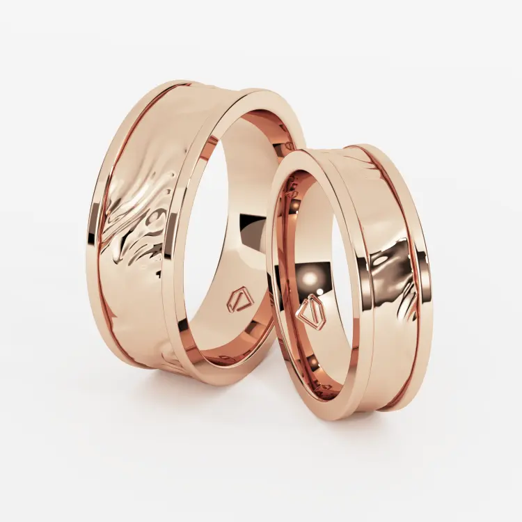 Обручальные парные кольца из розового золота 585 пробы (231)