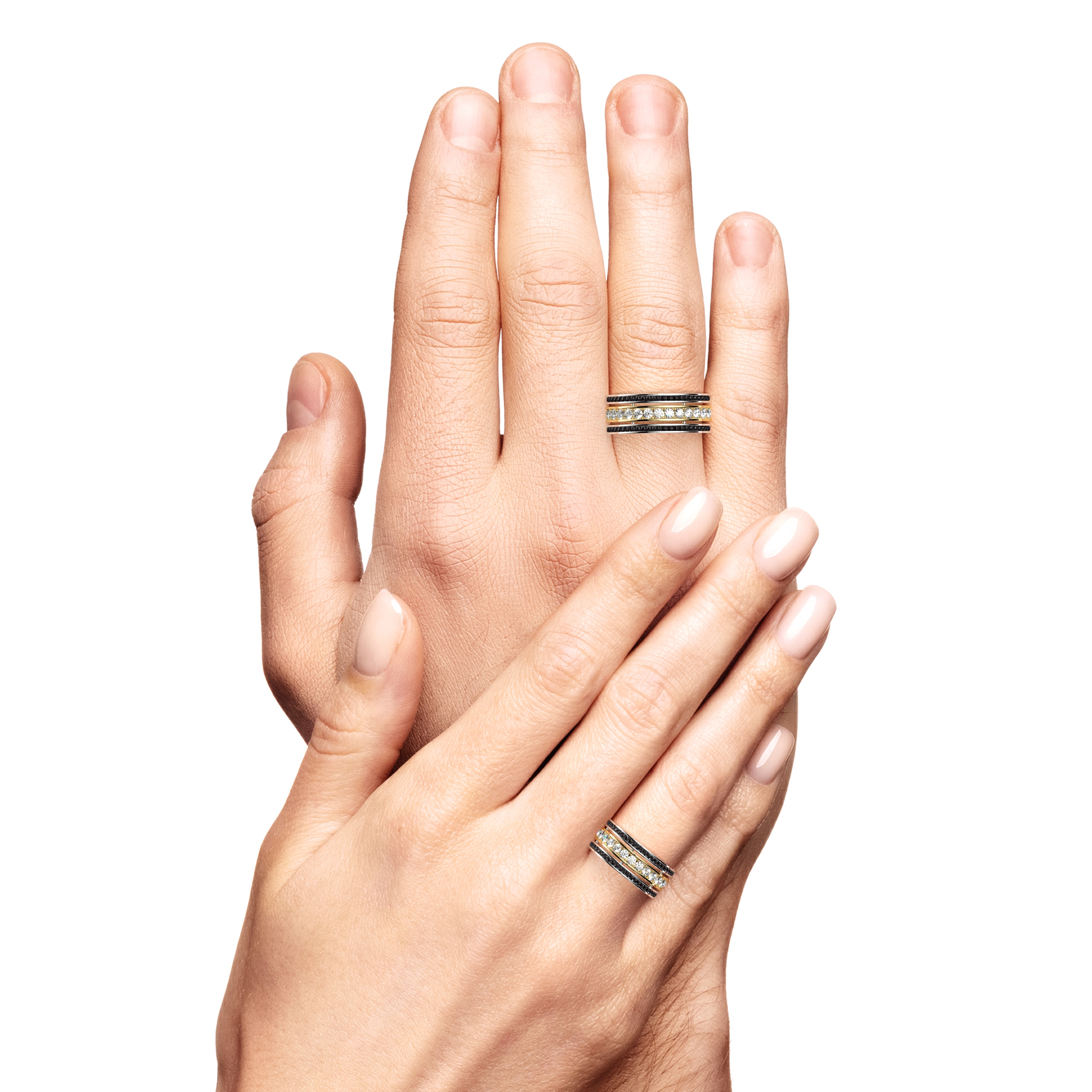 Обручальное мужское кольцо из белого золота 585 пробы (732M)
