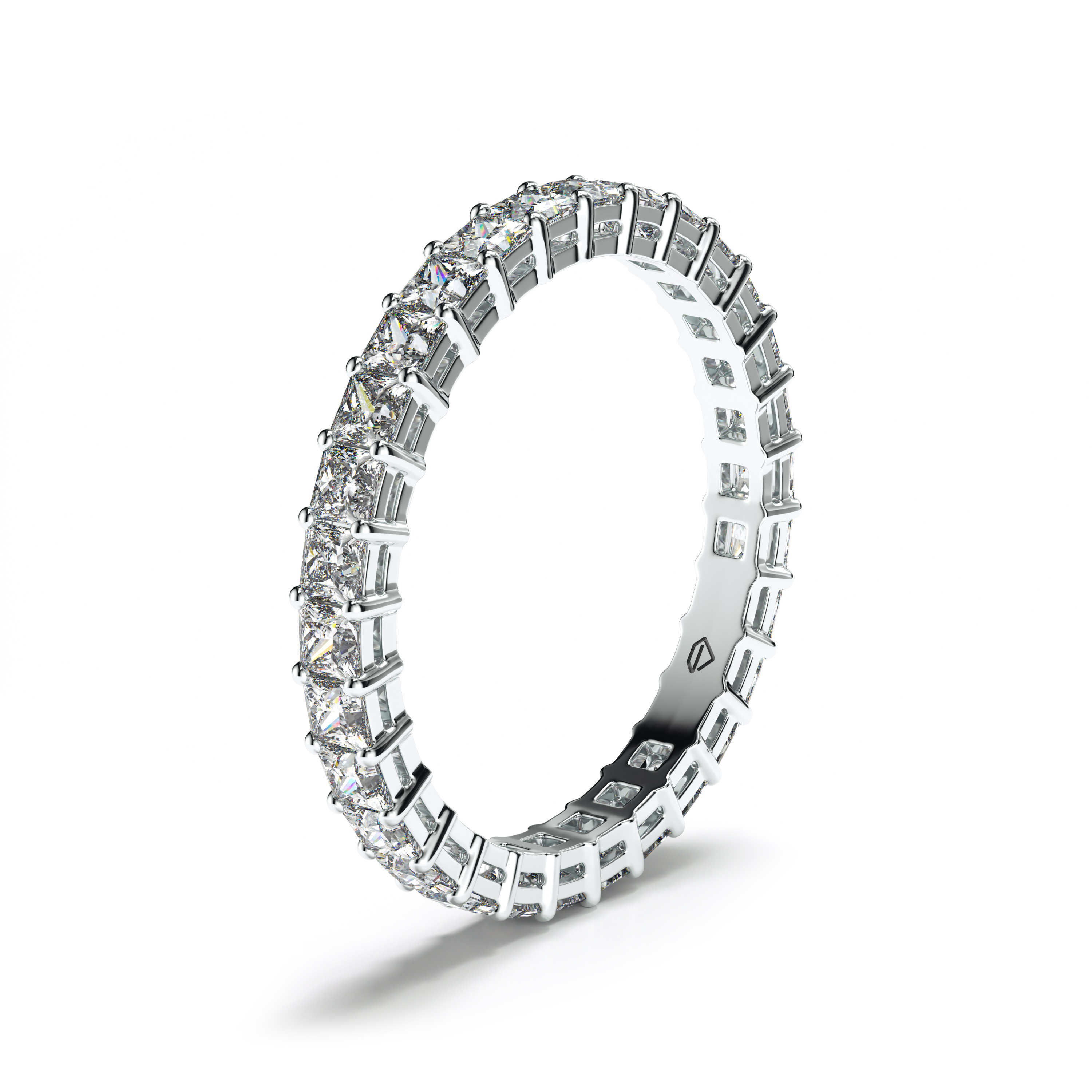Обручальное женское кольцо из белого золота 750 пробы (733L)