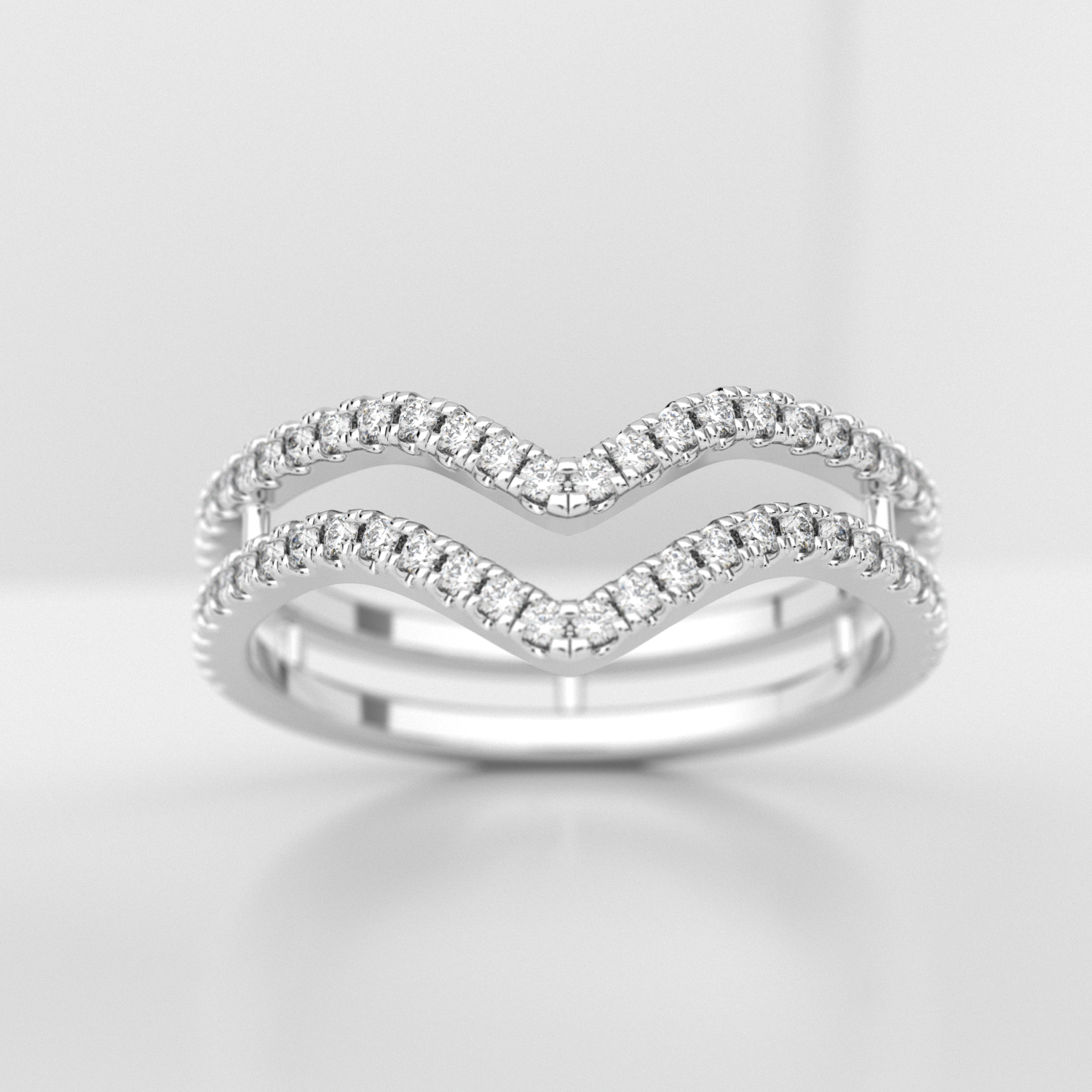 Обручальное женское кольцо из белого золота 750 пробы (unicue3001)
