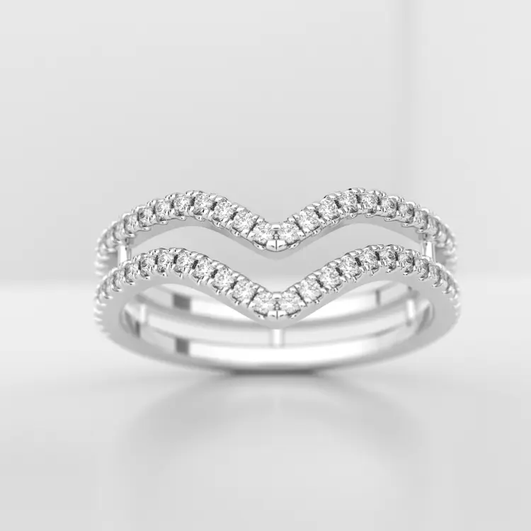 Обручальное женское кольцо из белого золота 585 пробы (unicue3001)