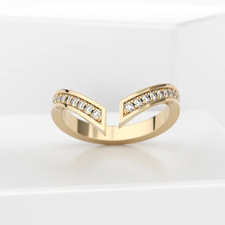 Обручальное женское кольцо из желтого золота 585 пробы (unicue3002)