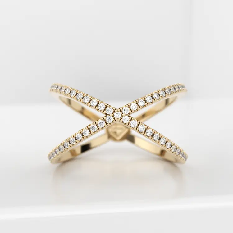 Обручальное женское кольцо из желтого золота 585 пробы (unicue3003)