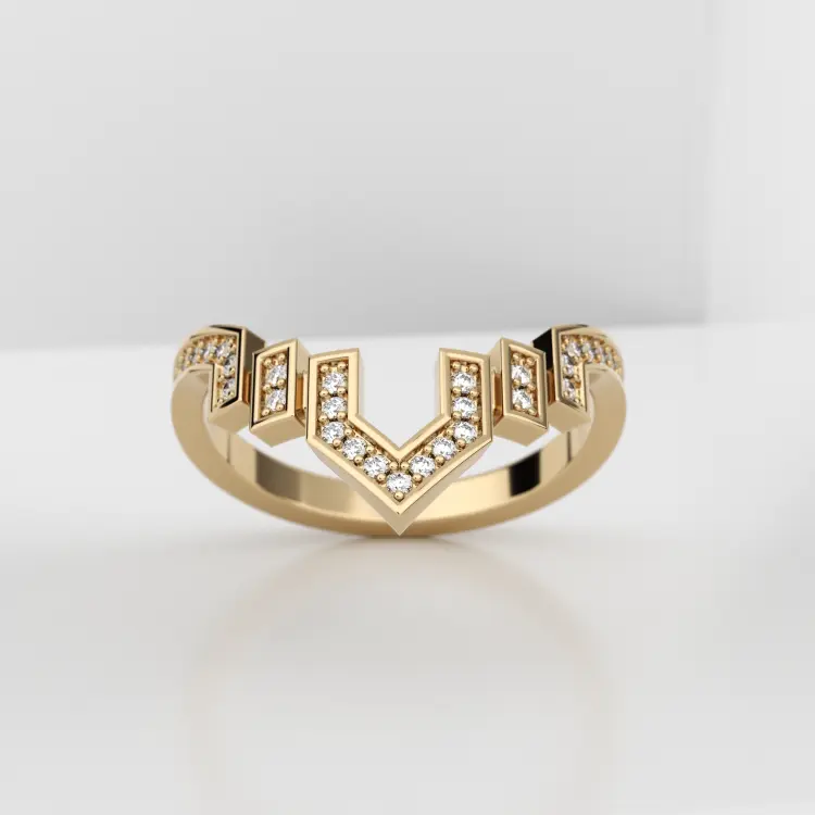 Обручальное женское кольцо из желтого золота 585 пробы (unicue3004)