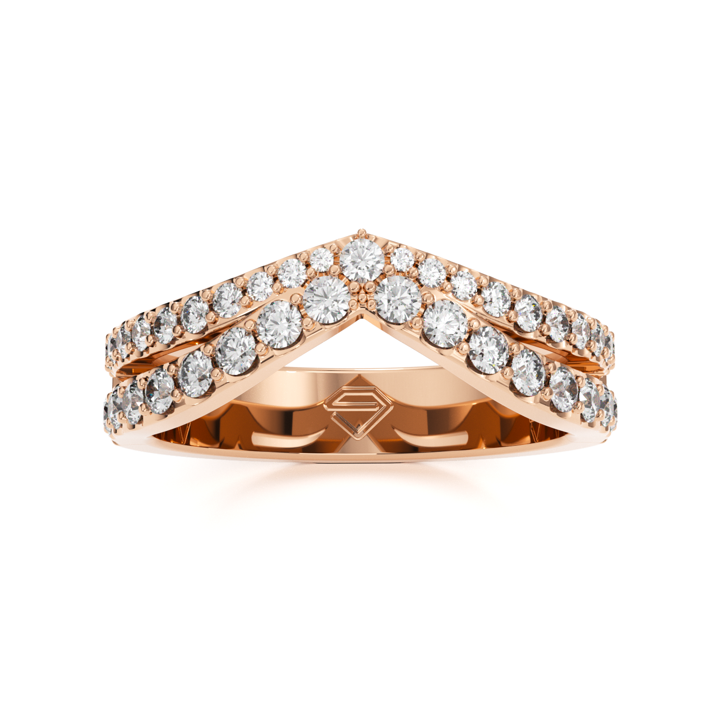 Одиночные обручальные кольца из розового золота 585 пробы (3010)