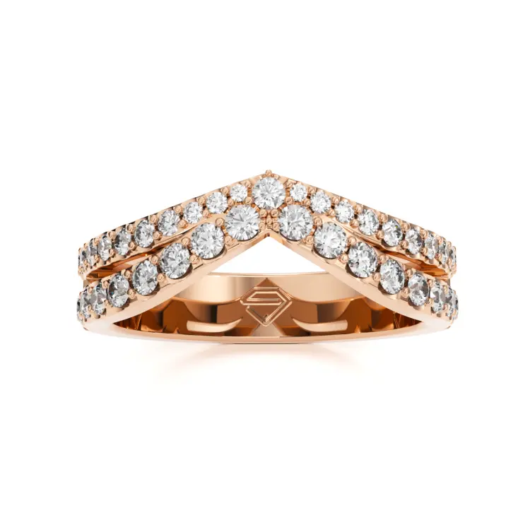 Одиночные обручальные кольца из розового золота 585 пробы (3010)